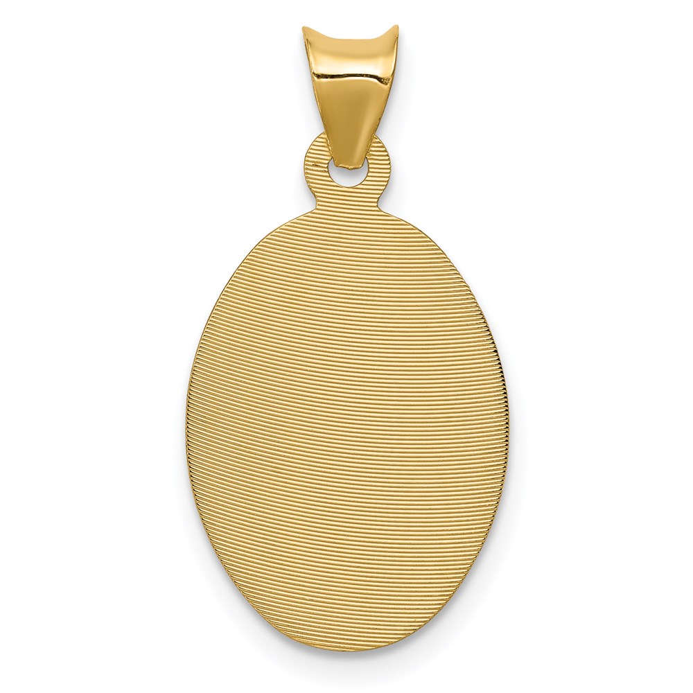 14K Polished D/C Of Guadalupe Oval Pendant