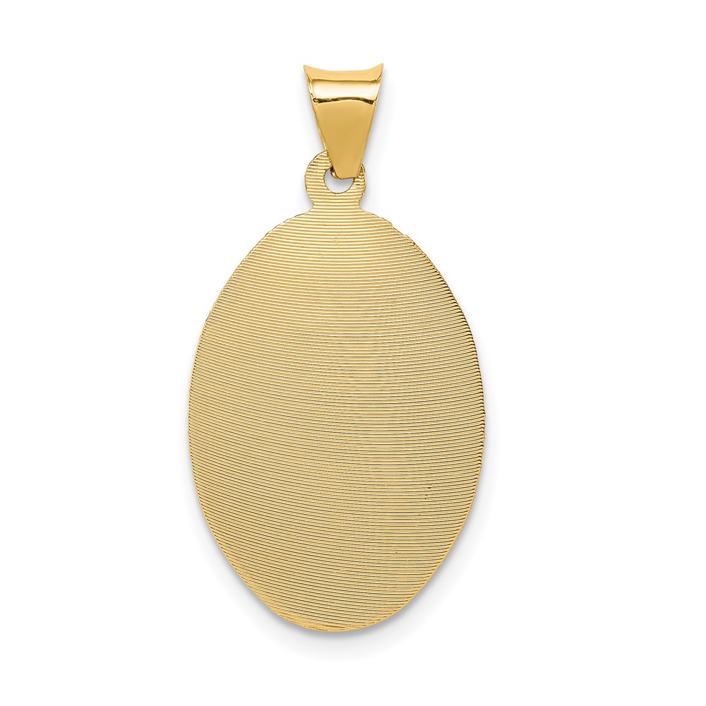14K Polished D/C  Of Guadalupe Oval Pendant