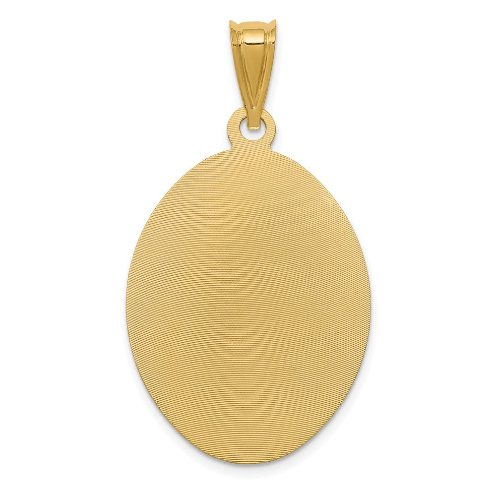 14K Polished D/C  Of Guadalupe Oval Pendant