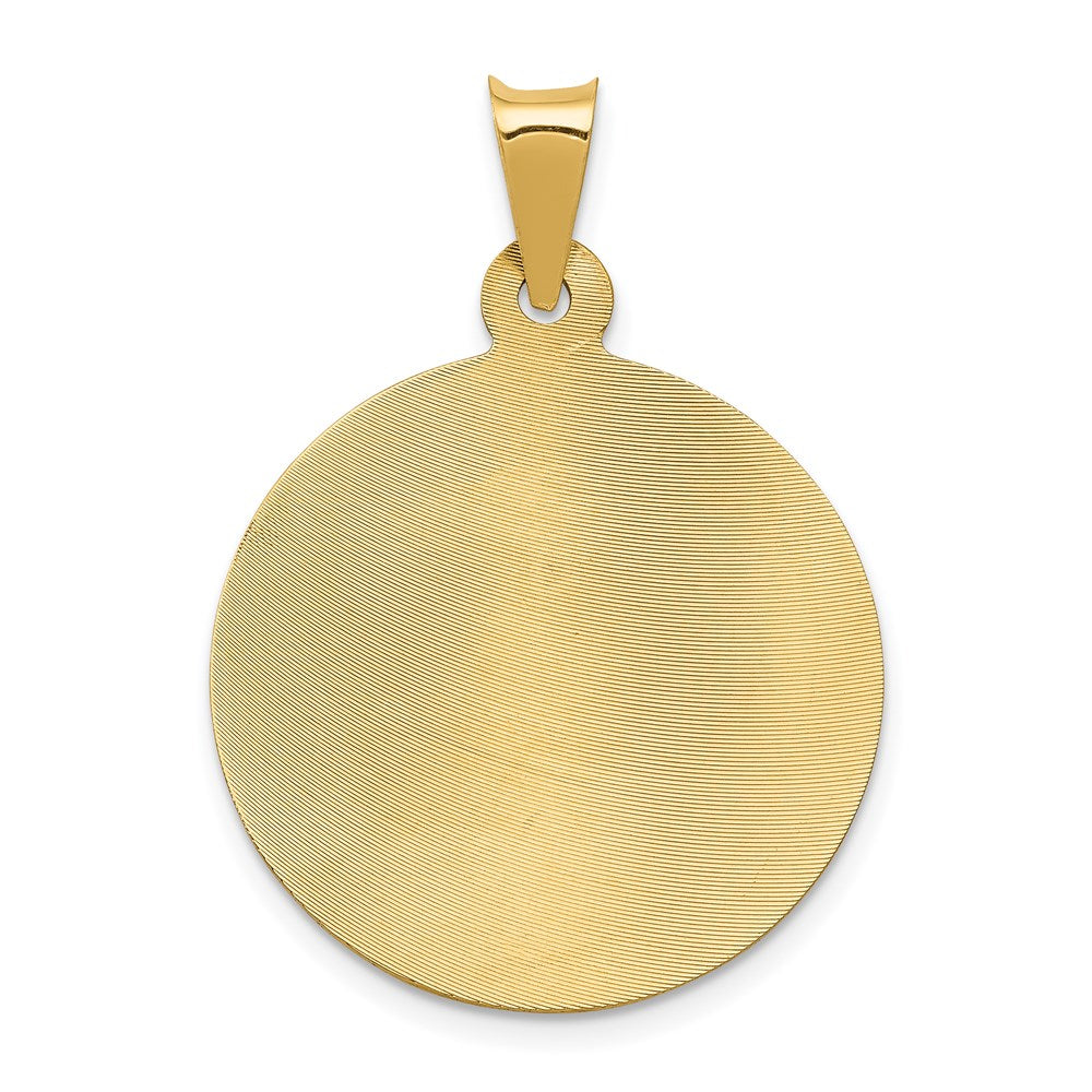 14K w/Rhodium Polished D/C Of Guadalupe Circle Pendant