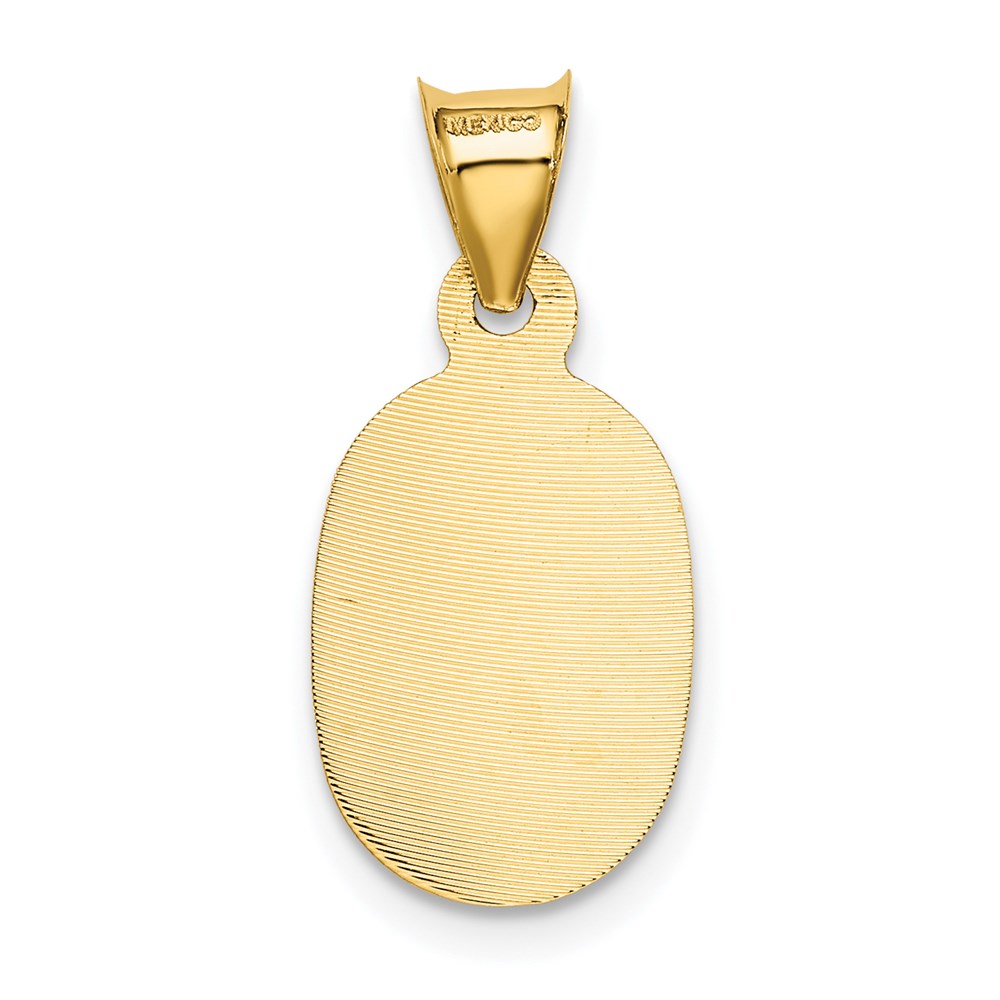 14K Polished D/C Of Guadalupe Oval Pendant