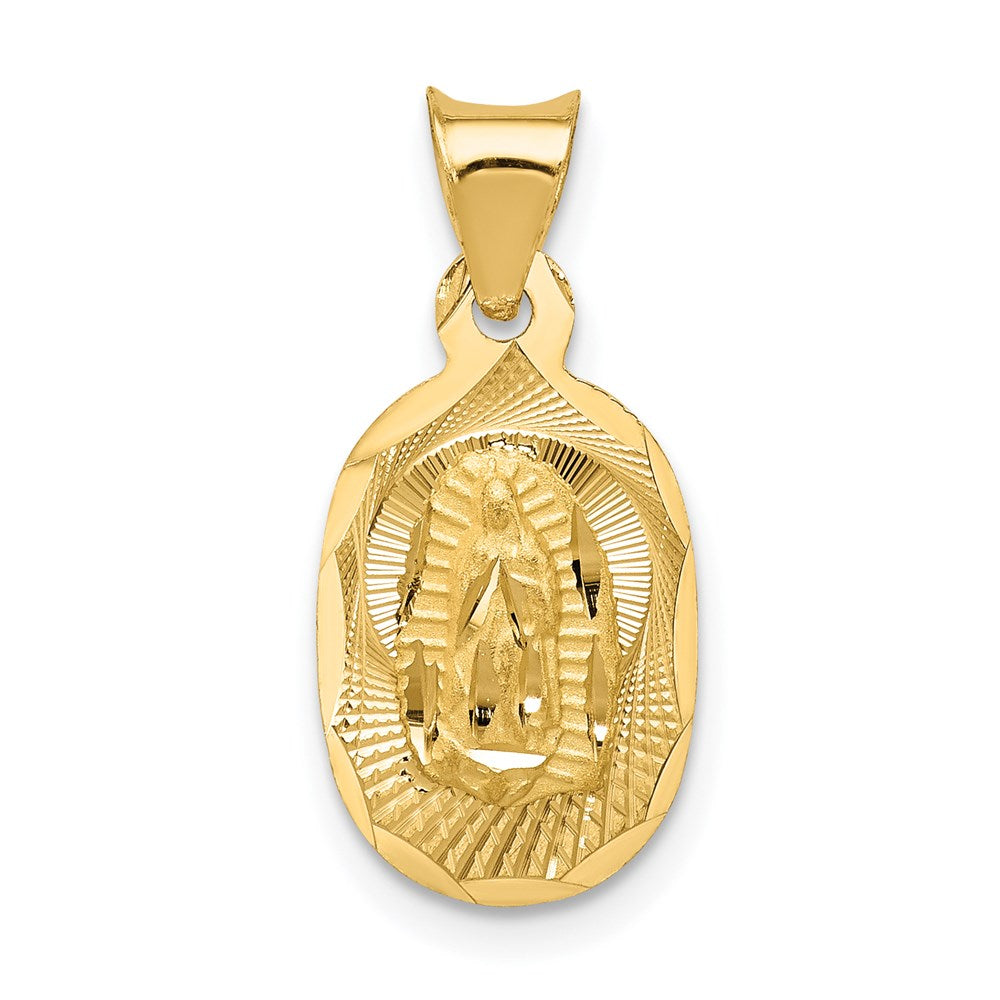 14K Polished D/C Of Guadalupe Oval Pendant