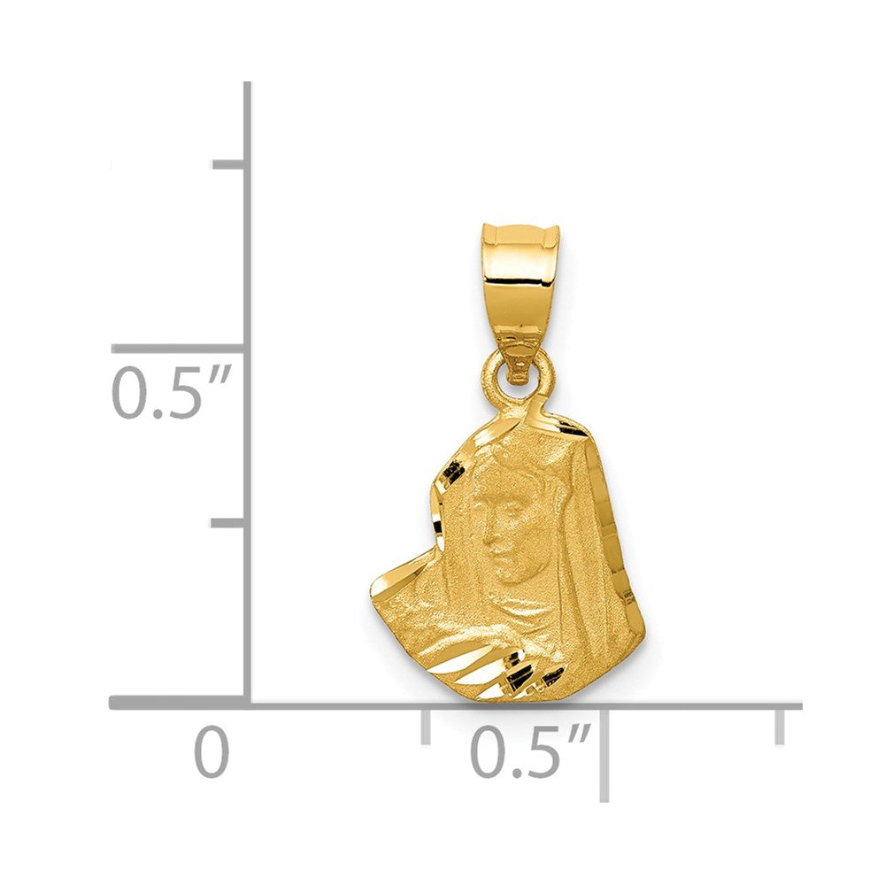 14K Satin D/C Mary Pendant
