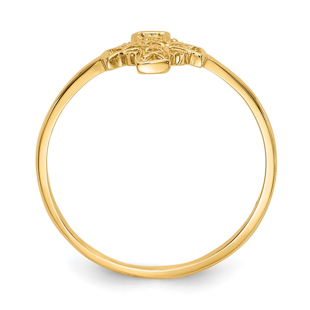 14k Polished Celtic Cross Ring