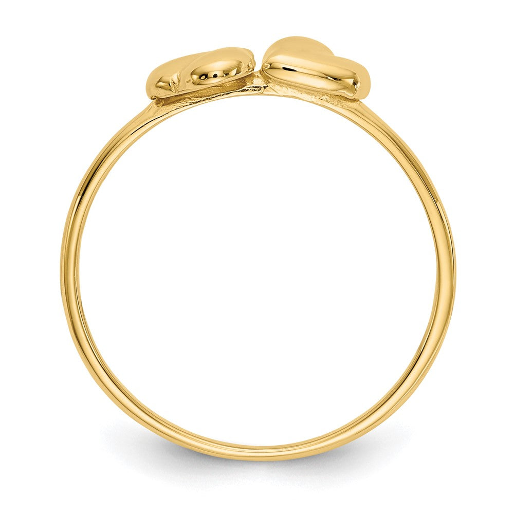 14k Polished Hearts Ring