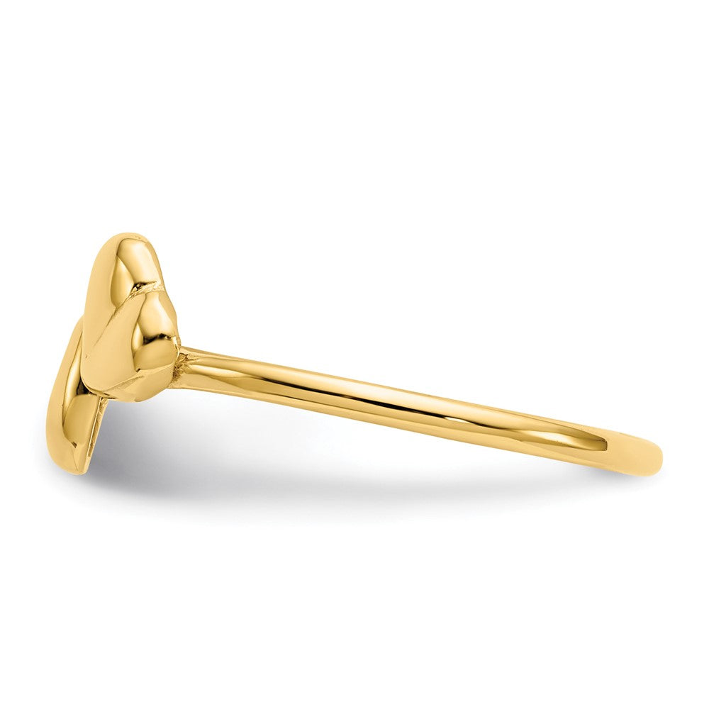 14k Polished Hearts Ring