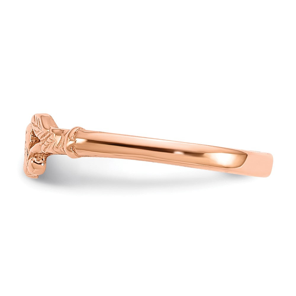 14K Rose Gold Textured Mini Heart Ring