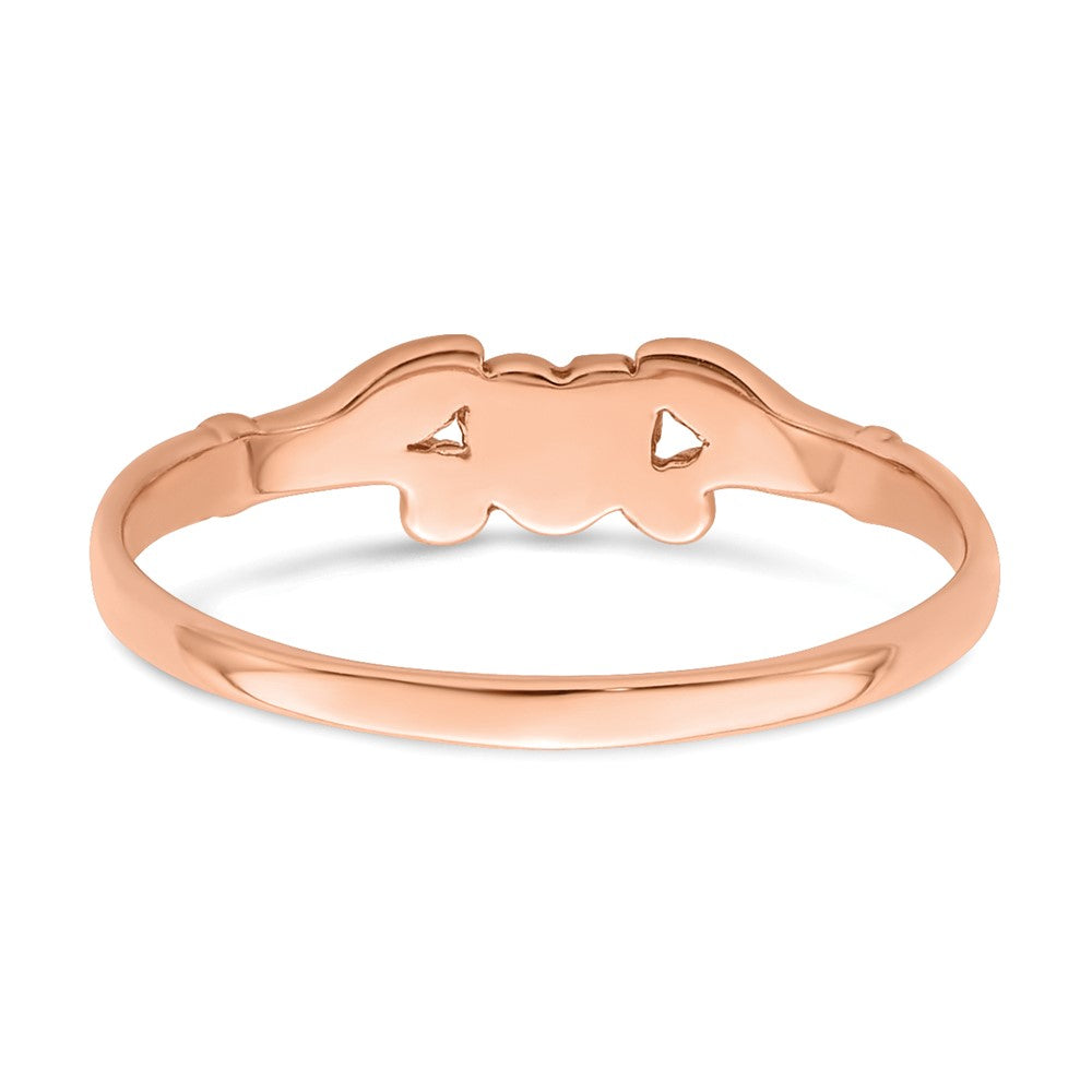 14K Rose Gold Textured Mini Heart Ring
