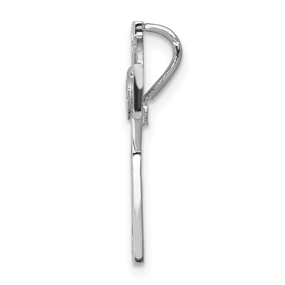 14k White Gold Polished Celtic Cross Slide