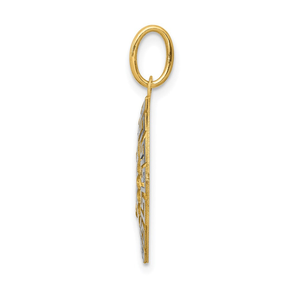 14k Two-Tone Our Of Guadalupe Semi-solid Pendant