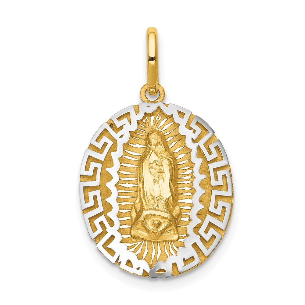 14k Two-Tone Our Of Guadalupe Semi-solid Pendant