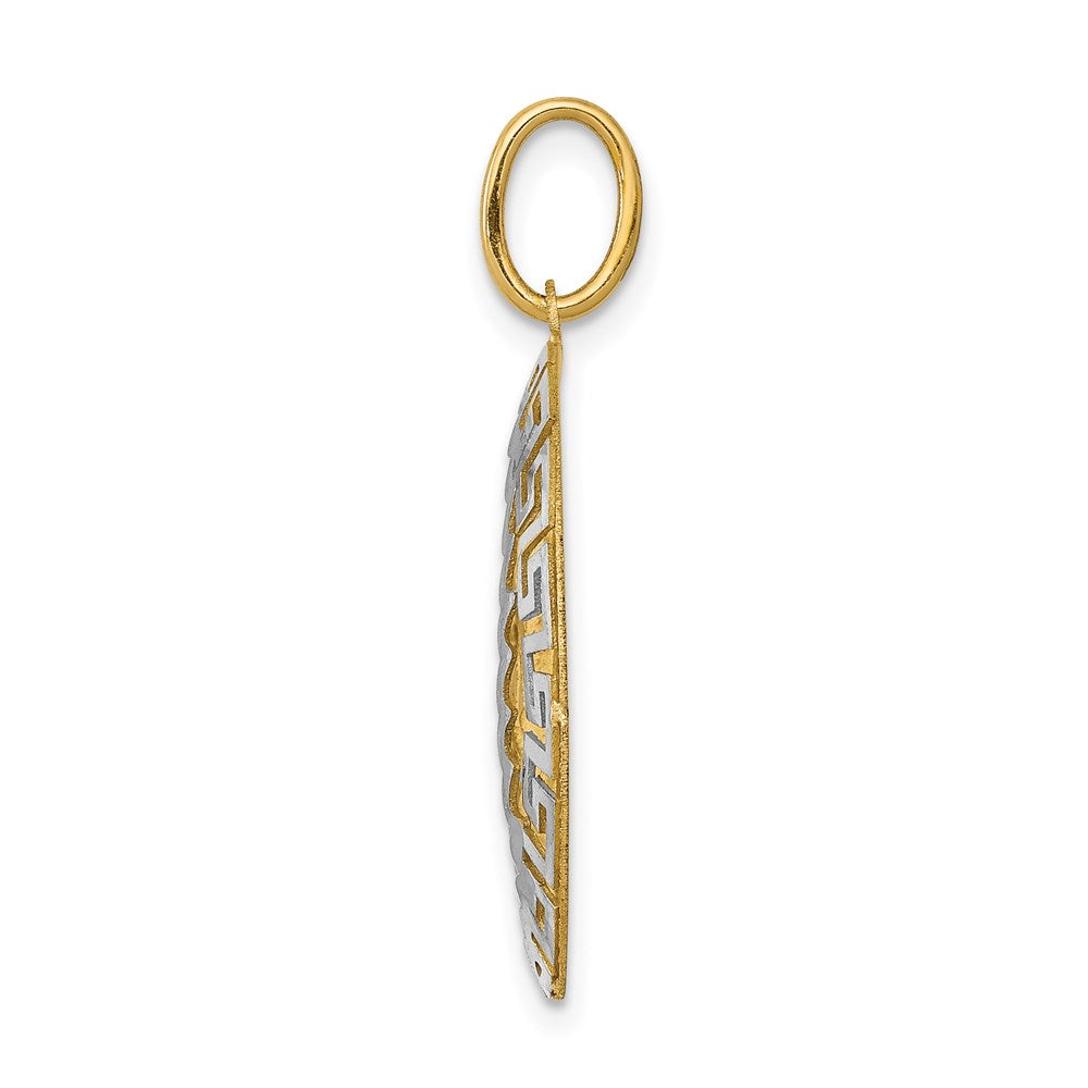 14k Two-Tone Our Of Guadalupe Semi-solid Pendant