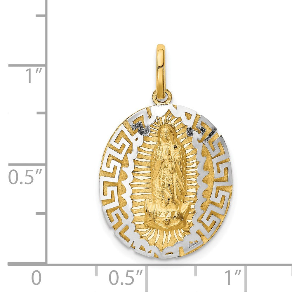 14k Two-Tone Our Of Guadalupe Semi-solid Pendant