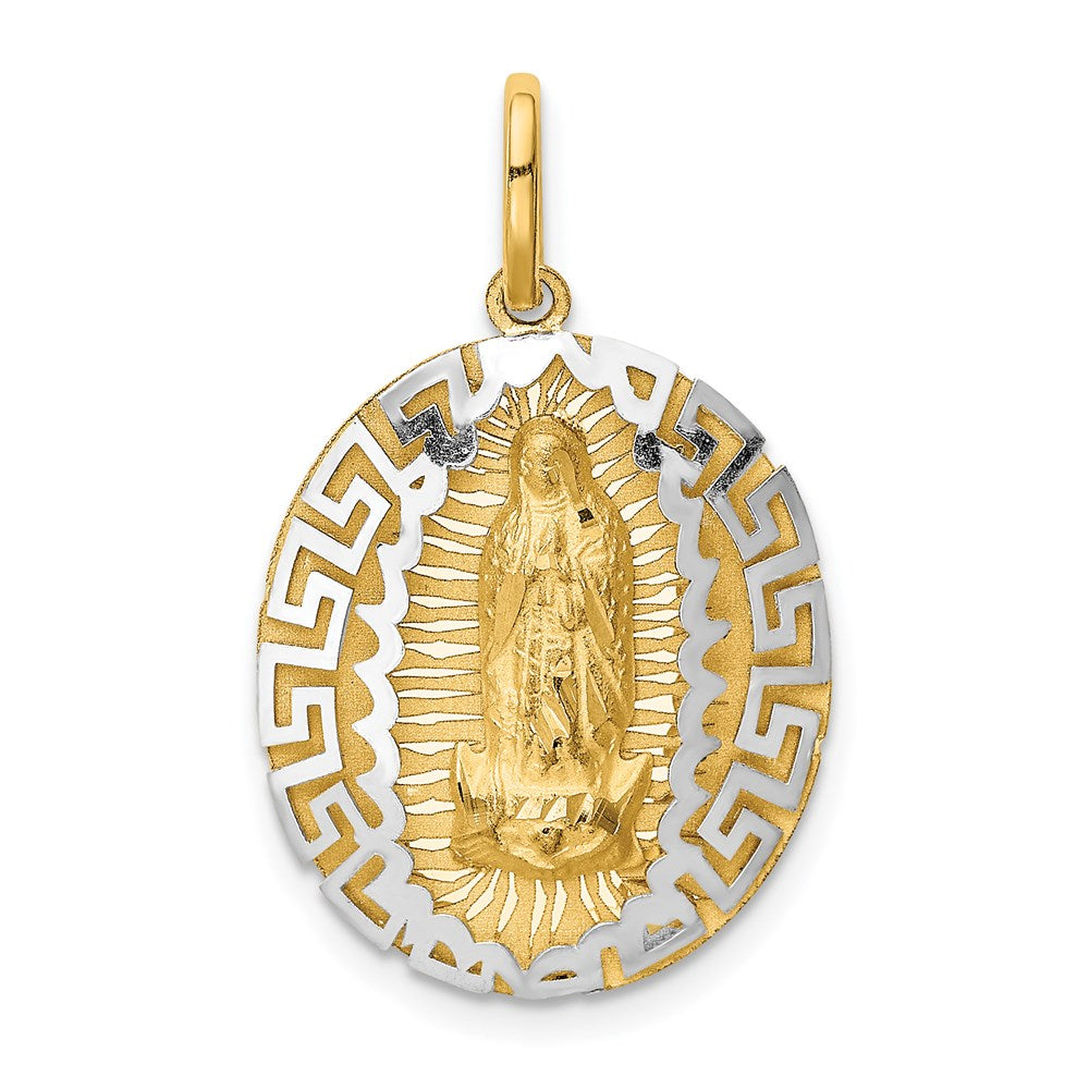14k Two-Tone Our Of Guadalupe Semi-solid Pendant