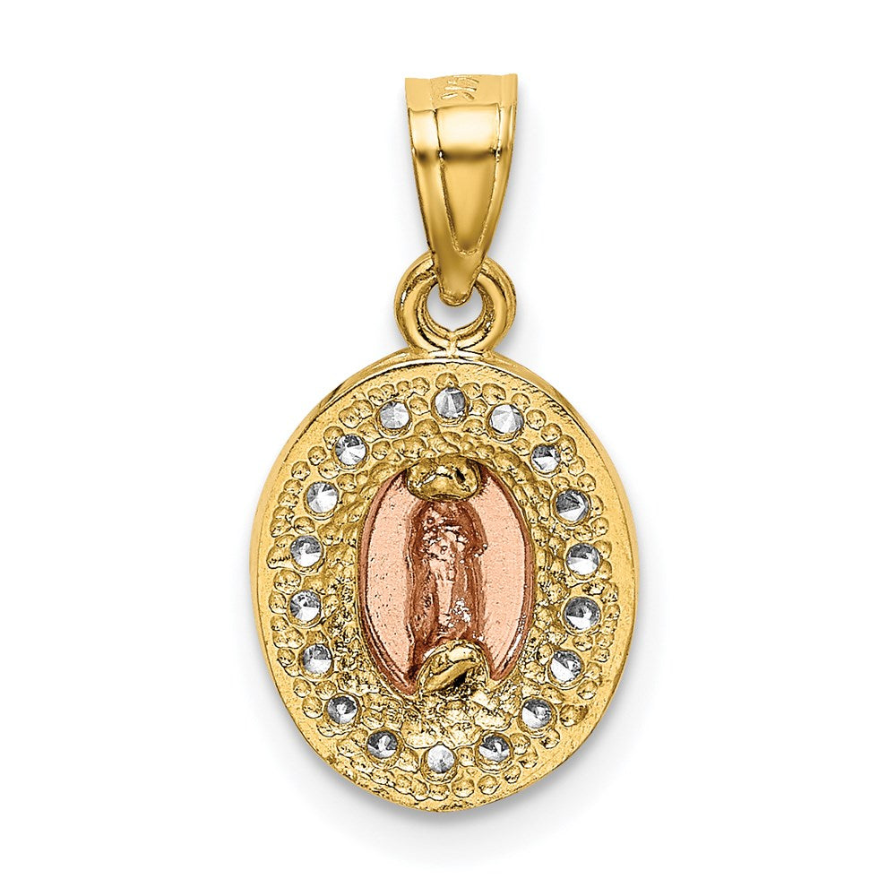 14K Two-Tone w/White Rhodium D/C CZ Guadalupe Pendant