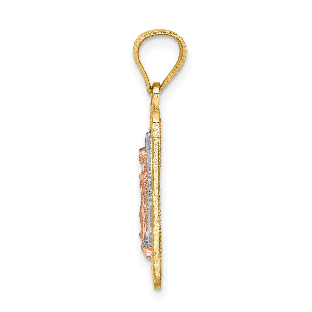 14k Two-tone w/White Rhodium D/C of Guadalupe Pendant
