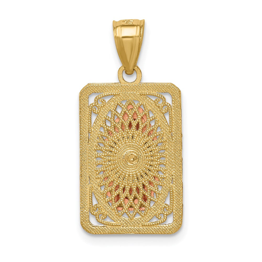 14k Two-tone w/White Rhodium D/C of Guadalupe Pendant