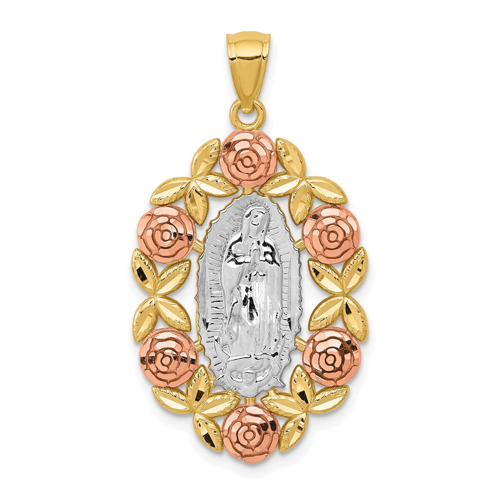 14K Two-Tone w/White Rhodium Of Guadalupe Pendant