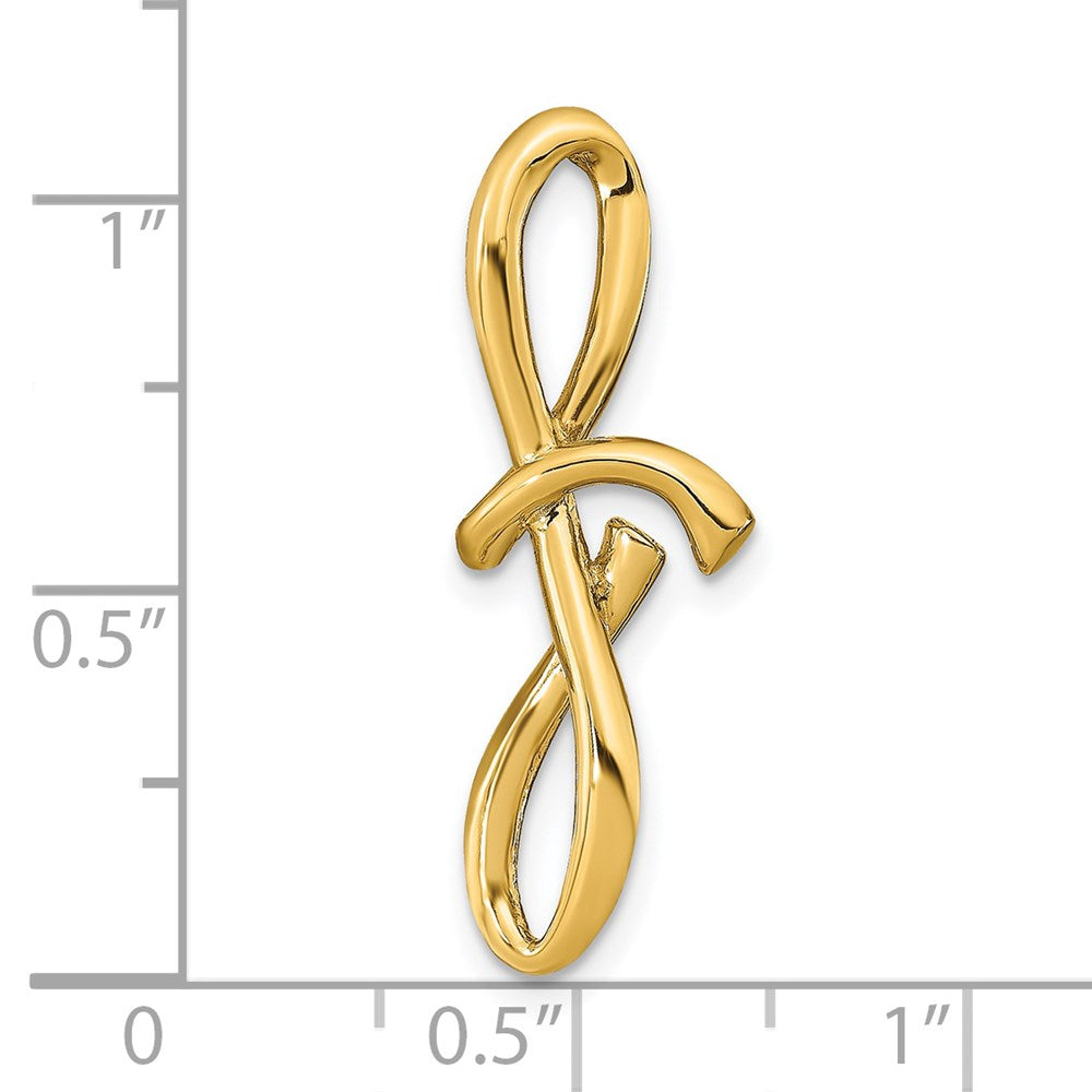 14K Polished Letter F Initial Slide