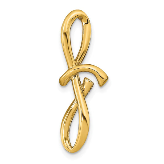 14K Polished Letter F Initial Slide
