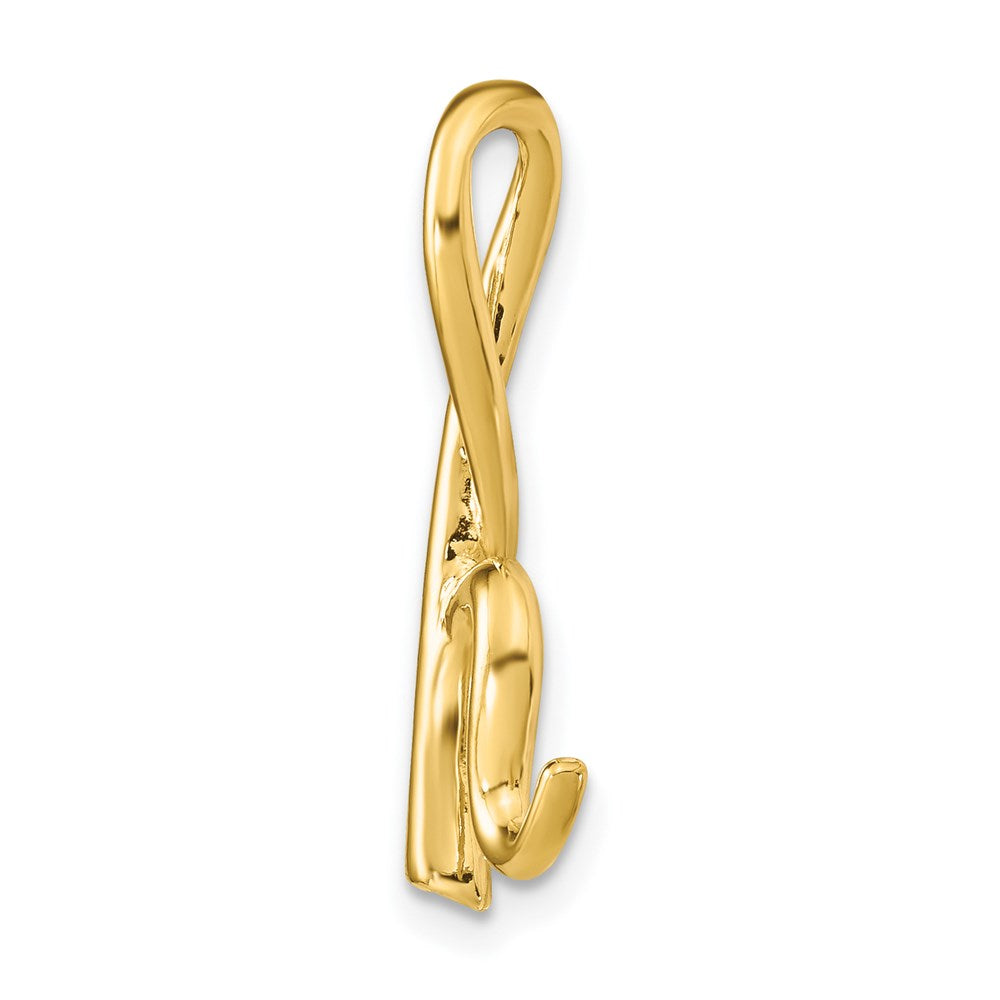 14K Polished Letter H Initial Slide