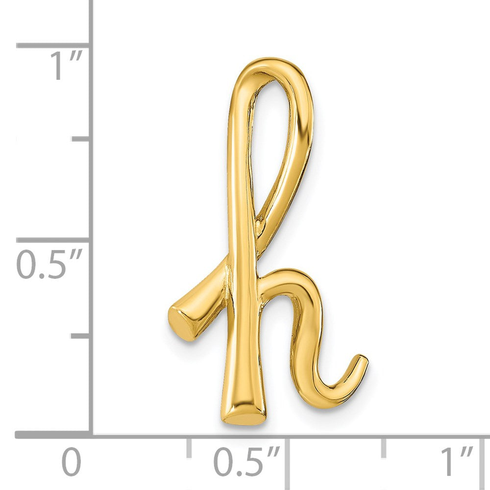 14K Polished Letter H Initial Slide