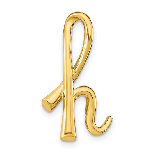 14K Polished Letter H Initial Slide