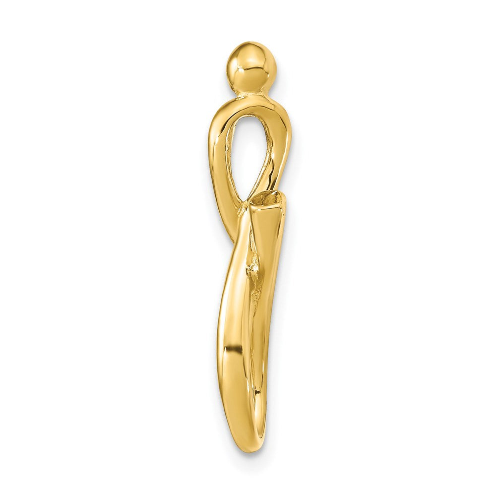 14K Polished Letter J Initial Slide