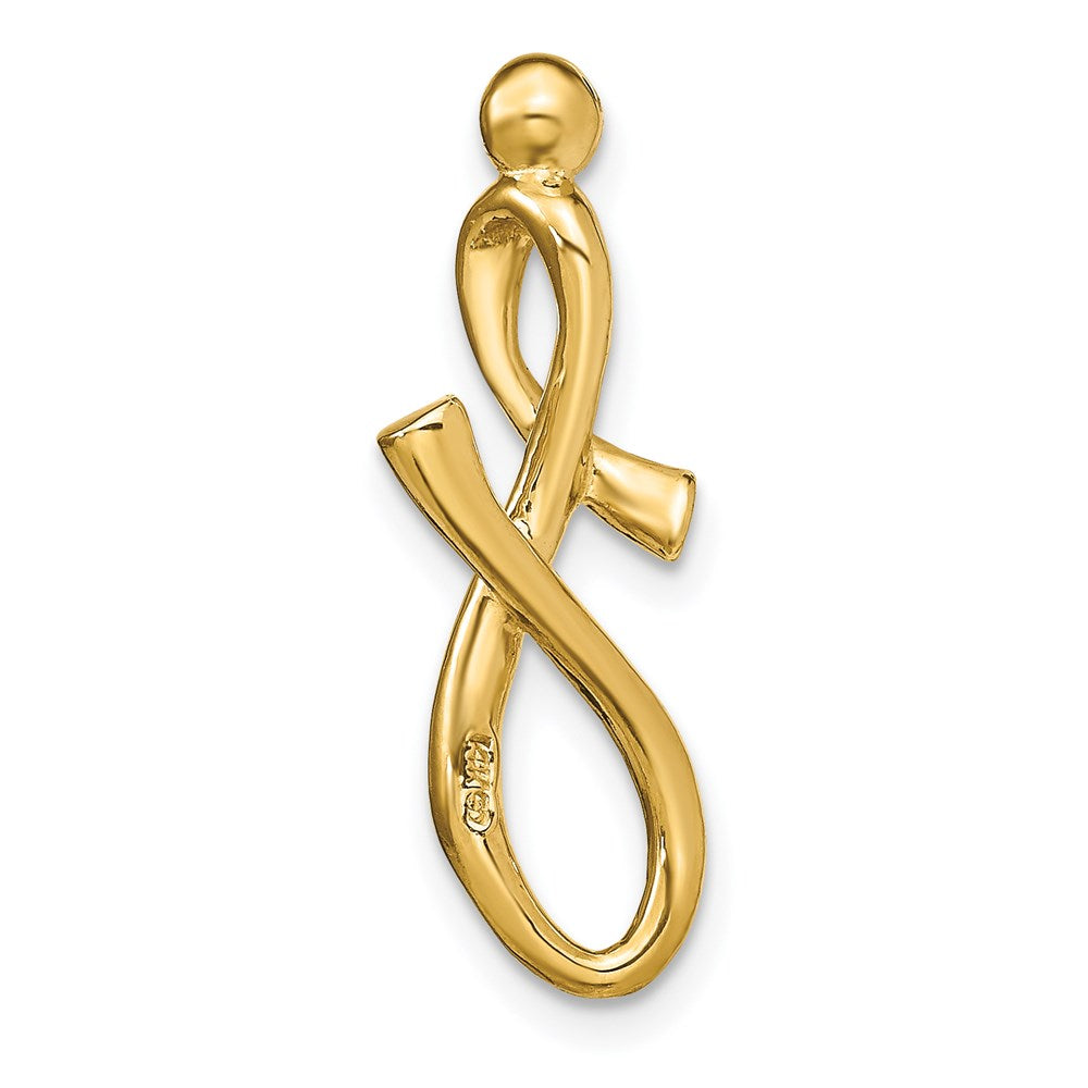 14K Polished Letter J Initial Slide