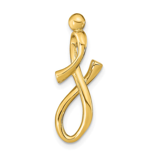 14K Polished Letter J Initial Slide