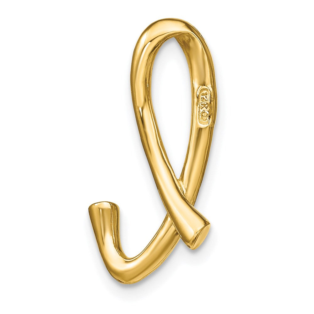 14K Polished Letter L Initial Slide