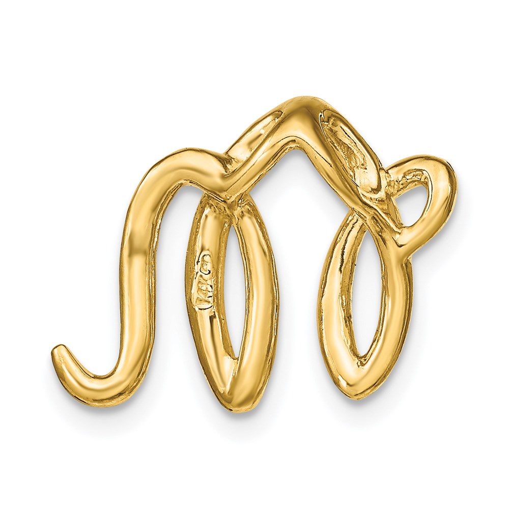 14K Polished Letter M Initial Slide