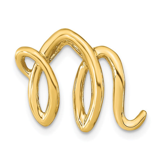 14K Polished Letter M Initial Slide