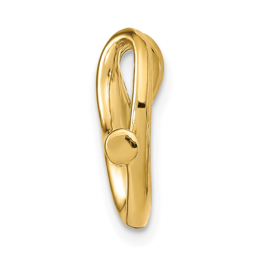14K Polished Letter V Initial Slide