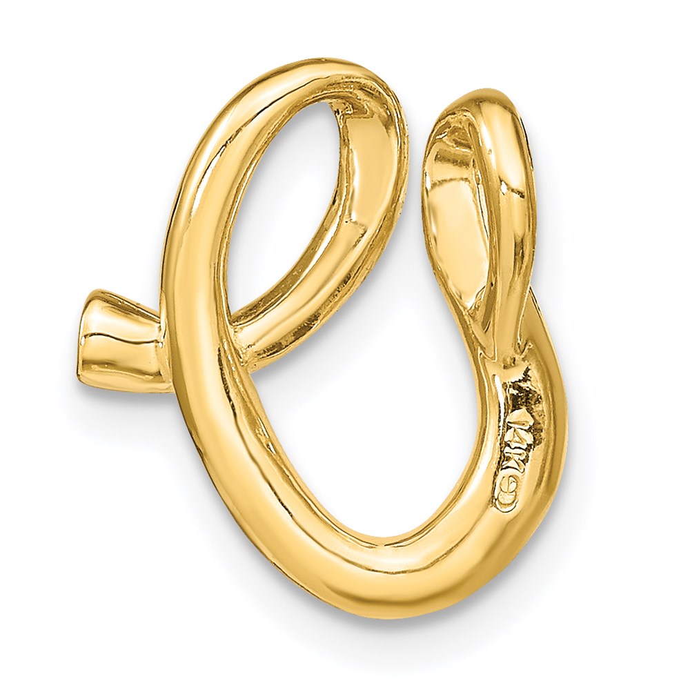 14K Polished Letter V Initial Slide