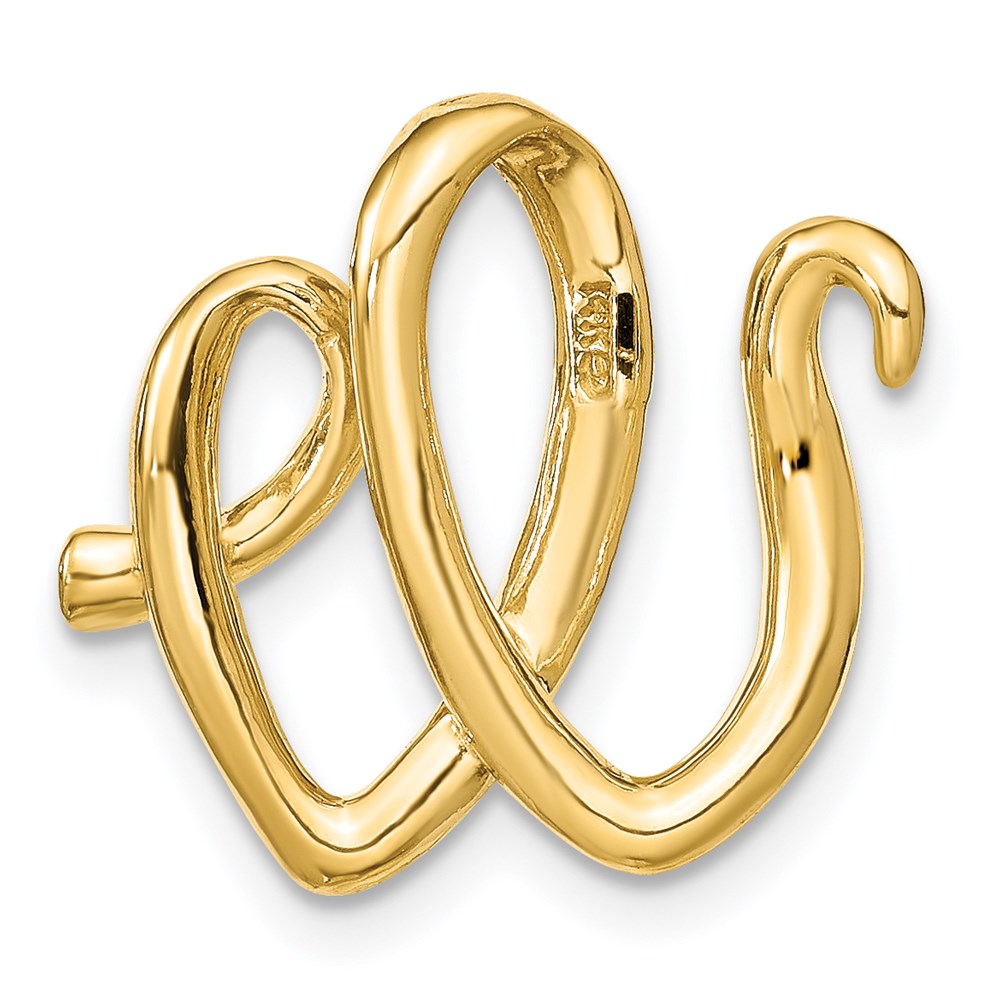 14K Polished Letter W Initial Slide