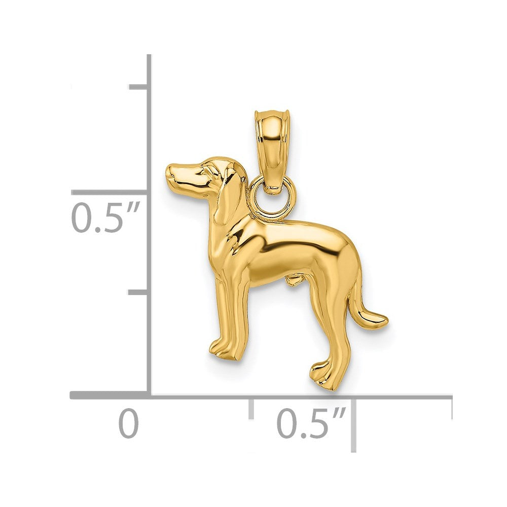 14K Polished Dog Charm