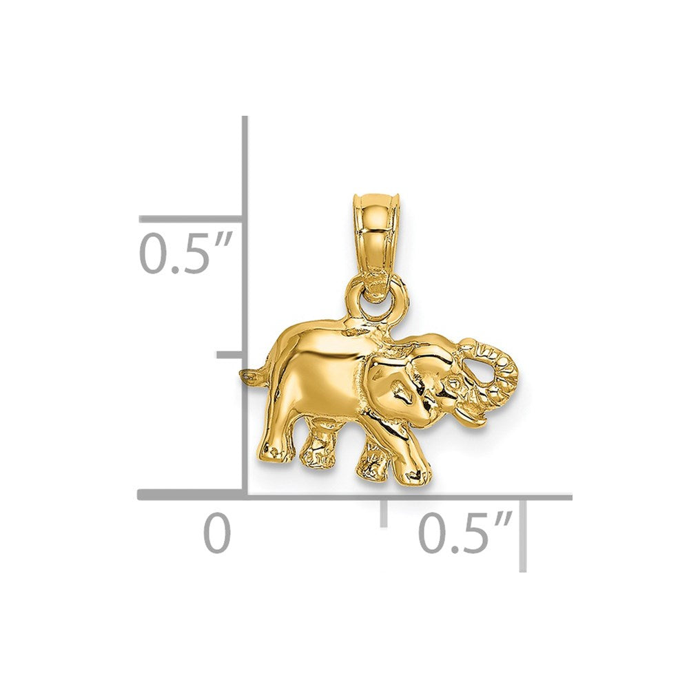 14K  Polished Small Elephant Charm