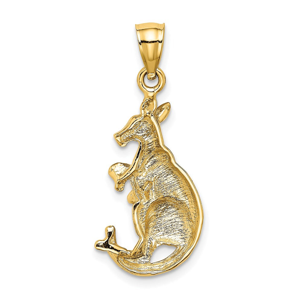 14K 2-D Kangaroo with in Pouch Pendant