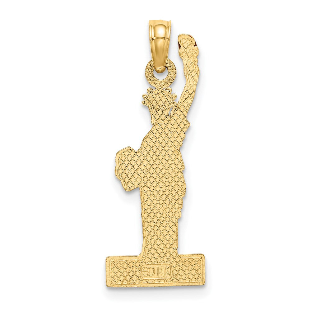 14K w/ Enamel Flame Statue Of Liberty NEW YORK Charm