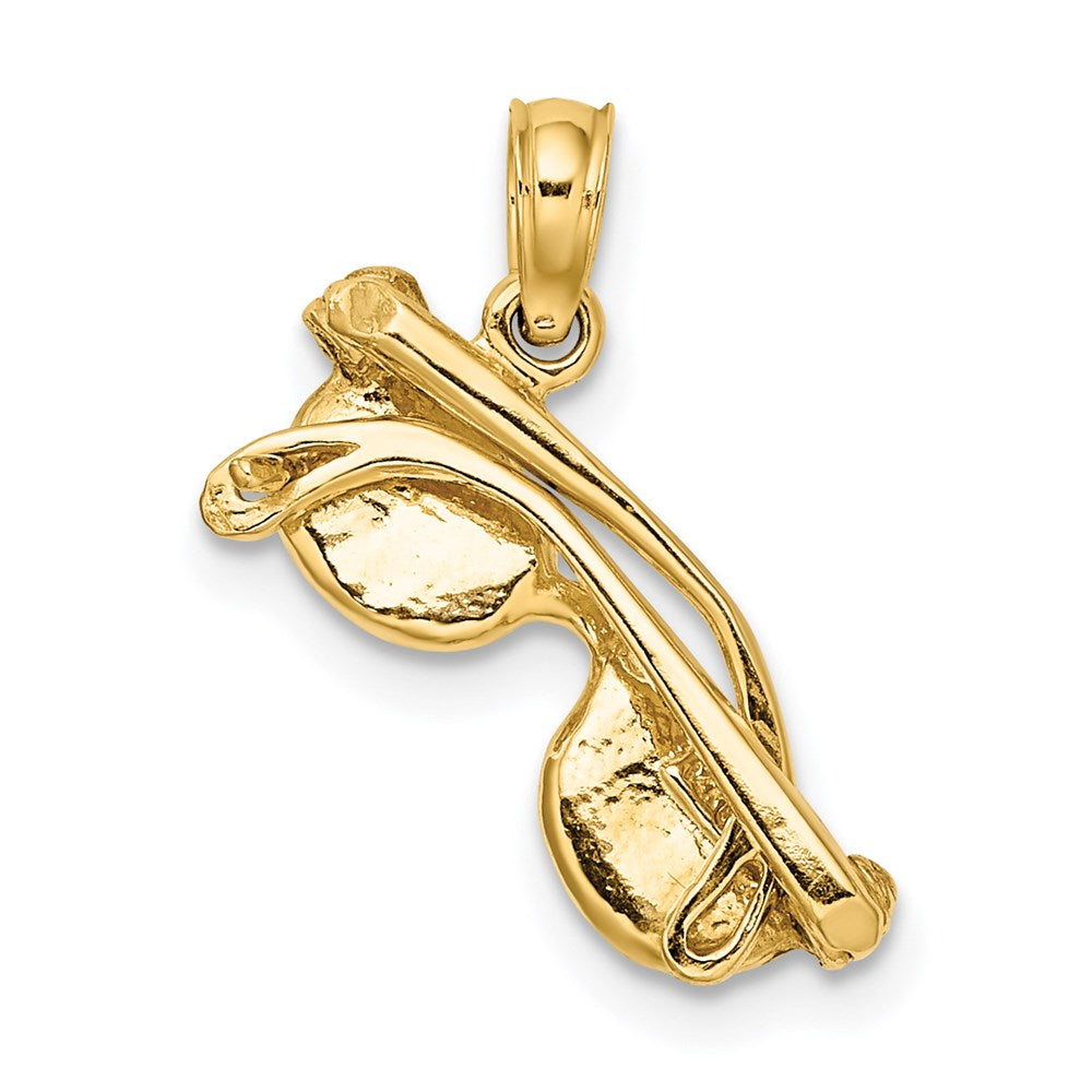 14K 3D Yellow Enameled Sunglasses Moveable Charm