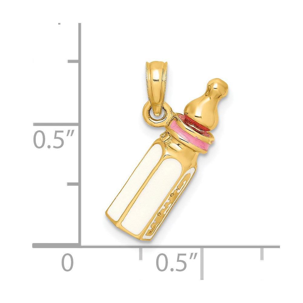14K 3-D w/ Enamel Bottle Charm