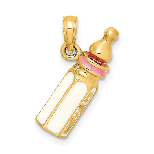 14K 3-D w/ Enamel Bottle Charm