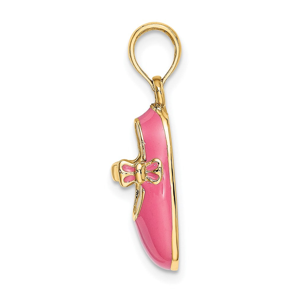 14K 3-D w/ Pink Enamel Shoe Charm
