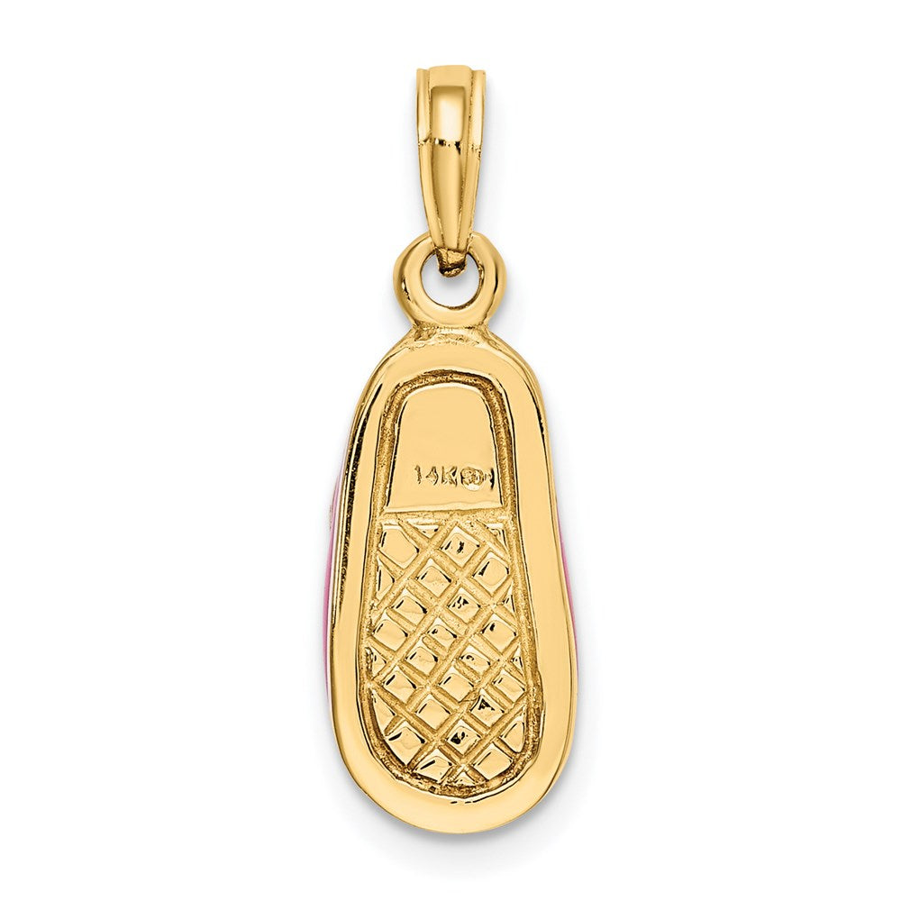 14K 3-D w/ Pink Enamel Shoe Charm