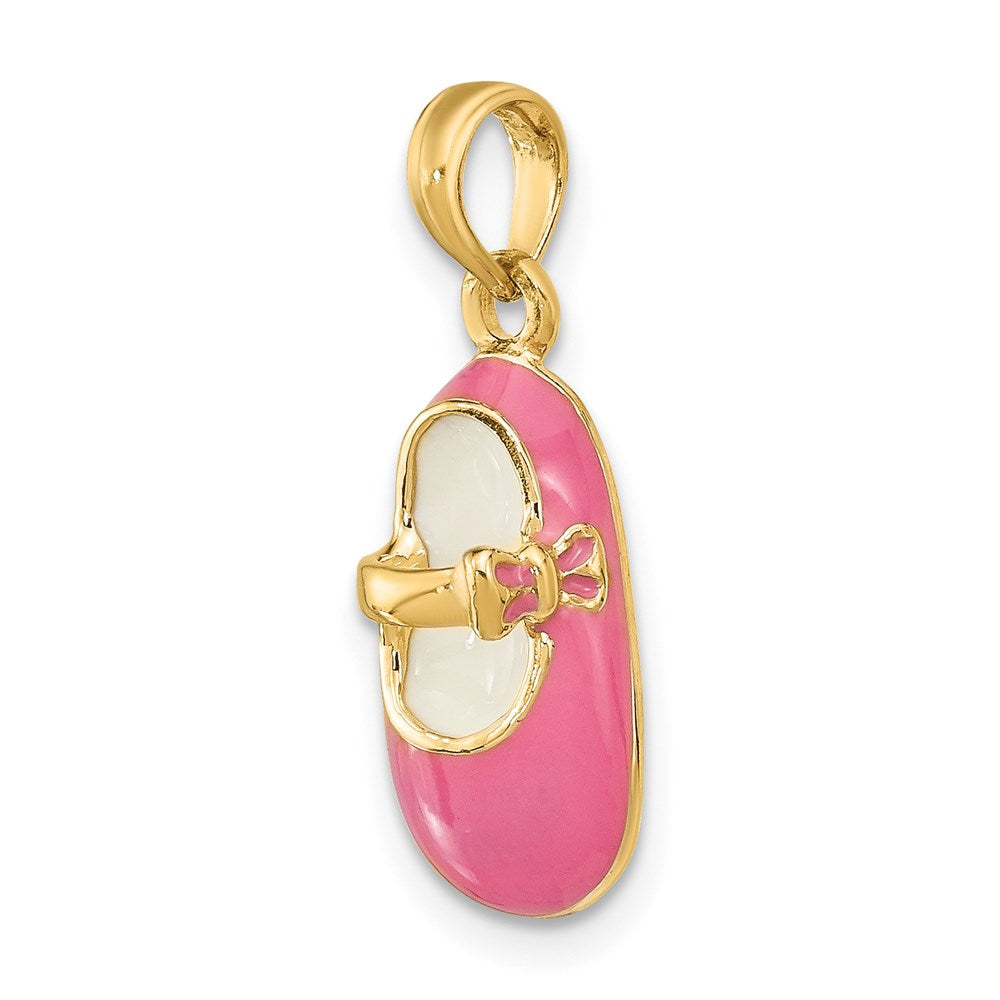 14K 3-D w/ Pink Enamel Shoe Charm
