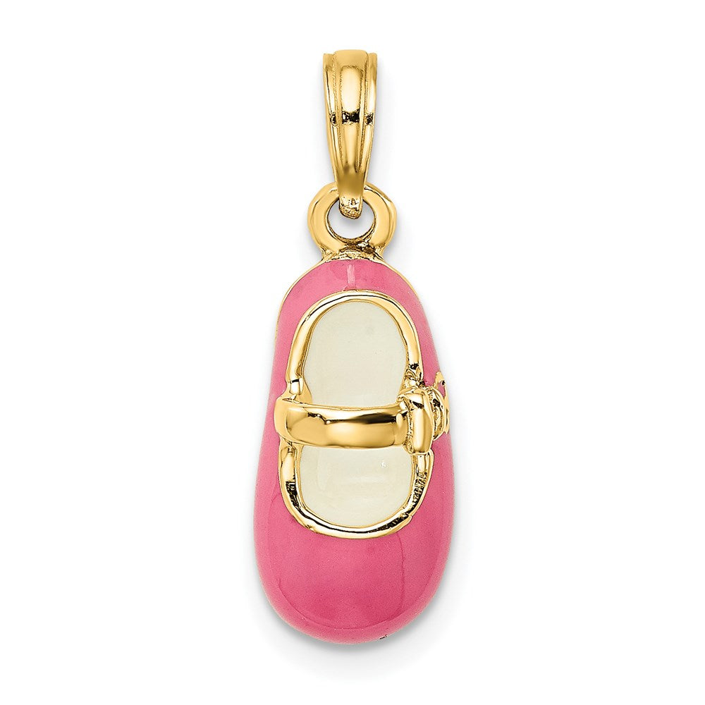 14K 3-D w/ Pink Enamel Shoe Charm