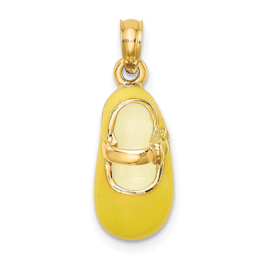 14K 3-D w/ Yellow Enamel Shoe Charm