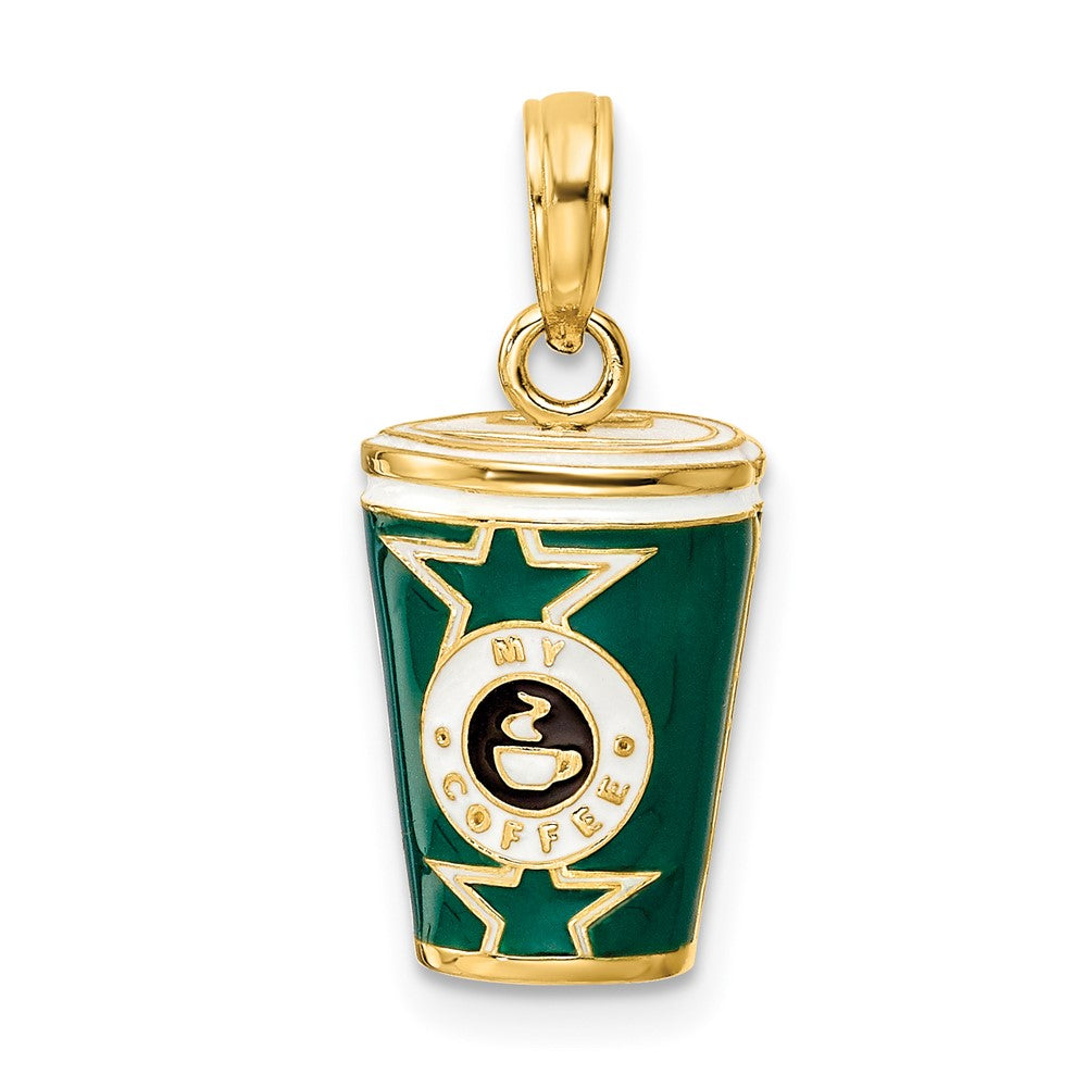 14k 3-D Enameled Coffee Cup Charm