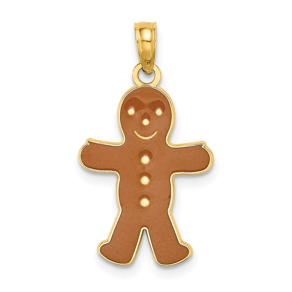 14K 3-D Enameled Gingerbread Charm
